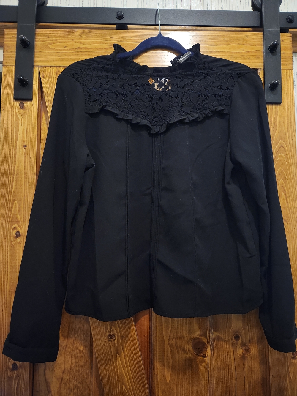 Women's Guess Editor Xs Black Blouse